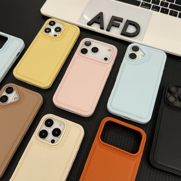 奥菲顿秋冬鼓包荔枝纹适用苹果16/17promax手机壳iPhone15/13软14