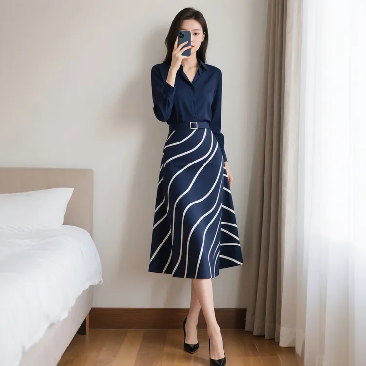 春秋季新款女装时尚成熟风显瘦两件套装半身裙子爆款通勤优雅洋气