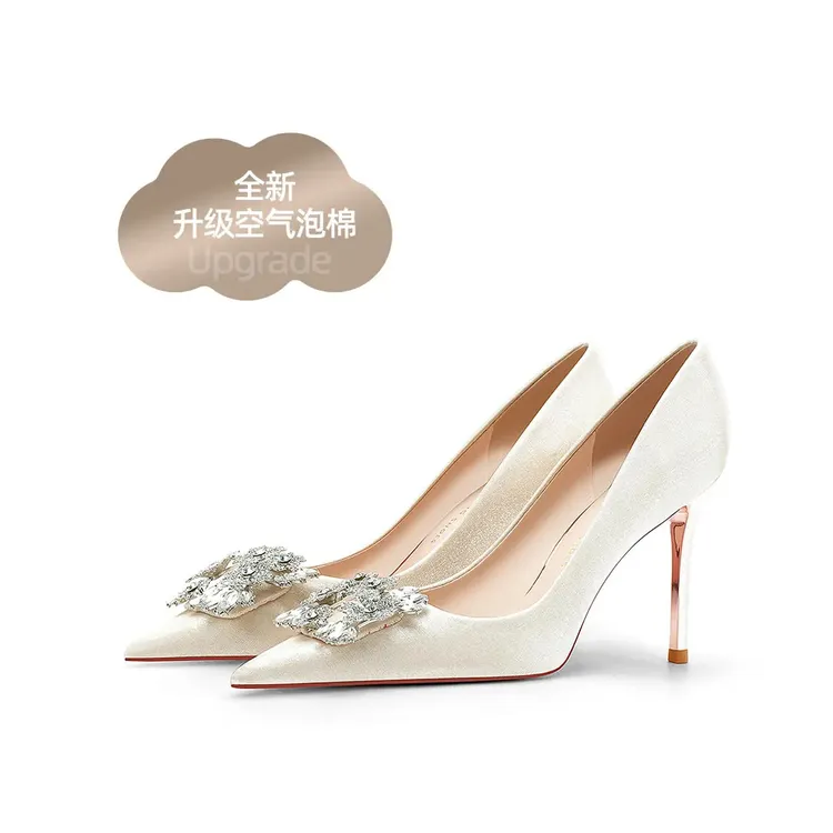 白色绝美婚鞋高跟鞋女新款法式禾秀婚纱两穿婚鞋女款2025新款爆款
