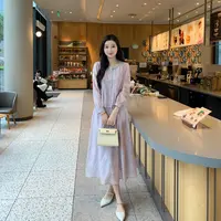 清 紫气东来 高端天丝印花钉珠小衫+半身裙春夏两件套套装TZ61/3