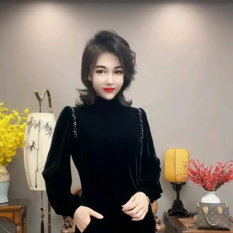 女士时尚丝绒衫556-A787