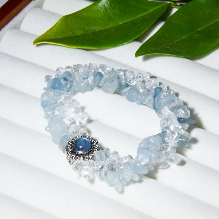 【海洋之韵 】天然白水晶碎石设计款手链 多样发一 编号-Z10122