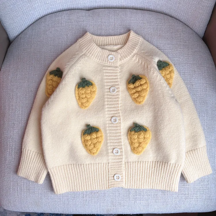 【葡萄毛衣开衫 小乐妈咪】宝宝春夏季儿童婴儿毛衣外套男童上衣C14