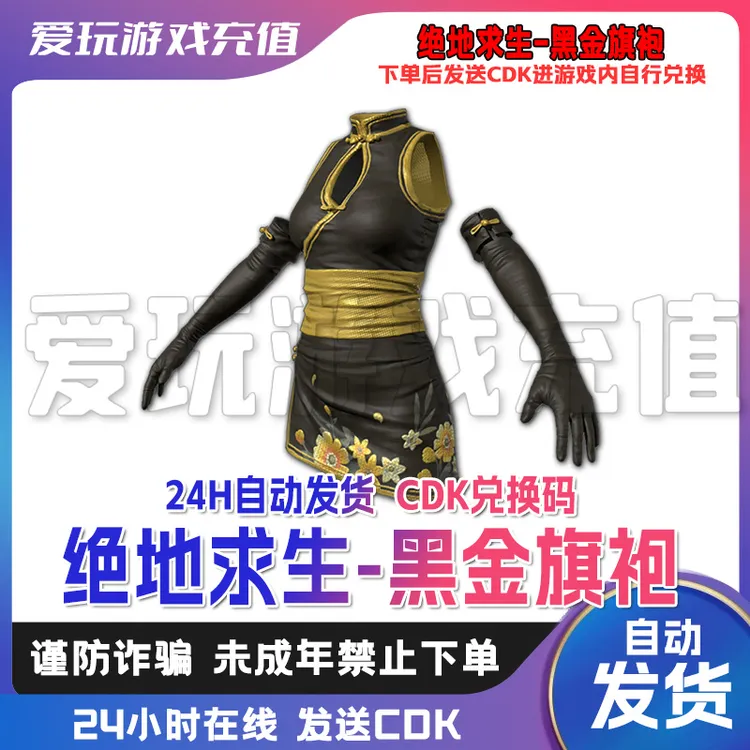 Steam绝地求生PUBG皮肤 黑金旗袍 旗袍套装 CDK兑换码