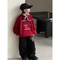 柒号童仓儿童卫衣加绒冬装2025新款男童上衣加厚中大童个性韩版潮