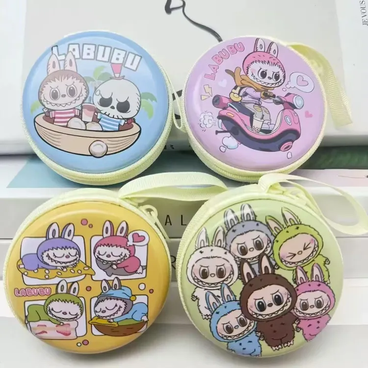 【九日DIY】创意圆形拉链马口铁零钱包可爱卡通风格学生适用