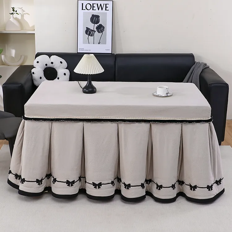 电炉罩烤火桌子套加厚双面绒长方形电暖炉套冬简约新款裙烤火被