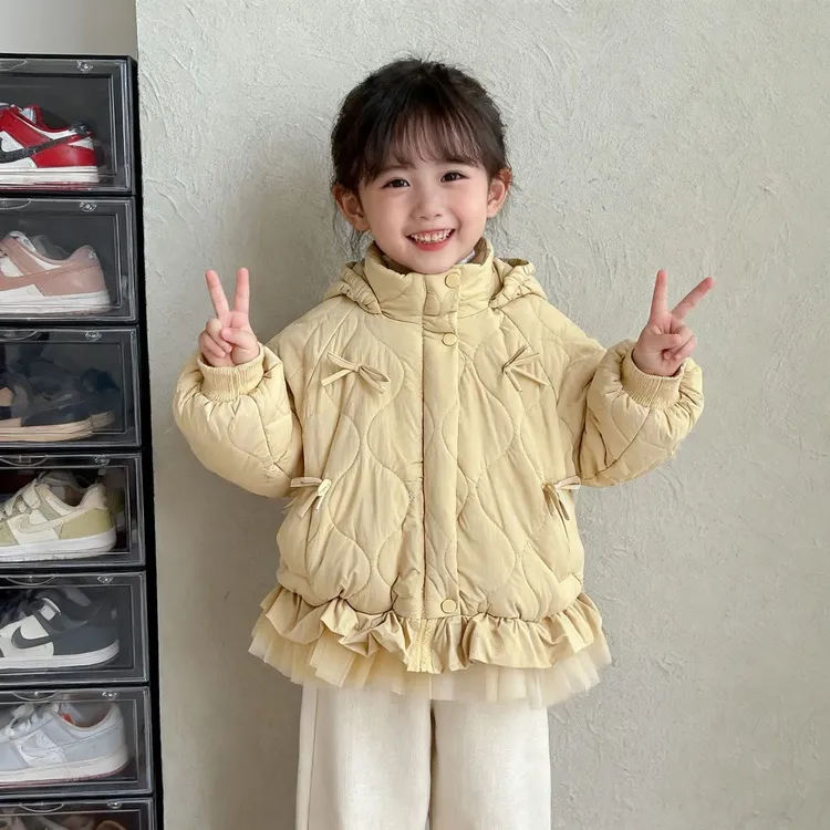 女童外套秋冬装2025新款洋气女孩韩系公主风宝宝冬季棉服儿童棉衣