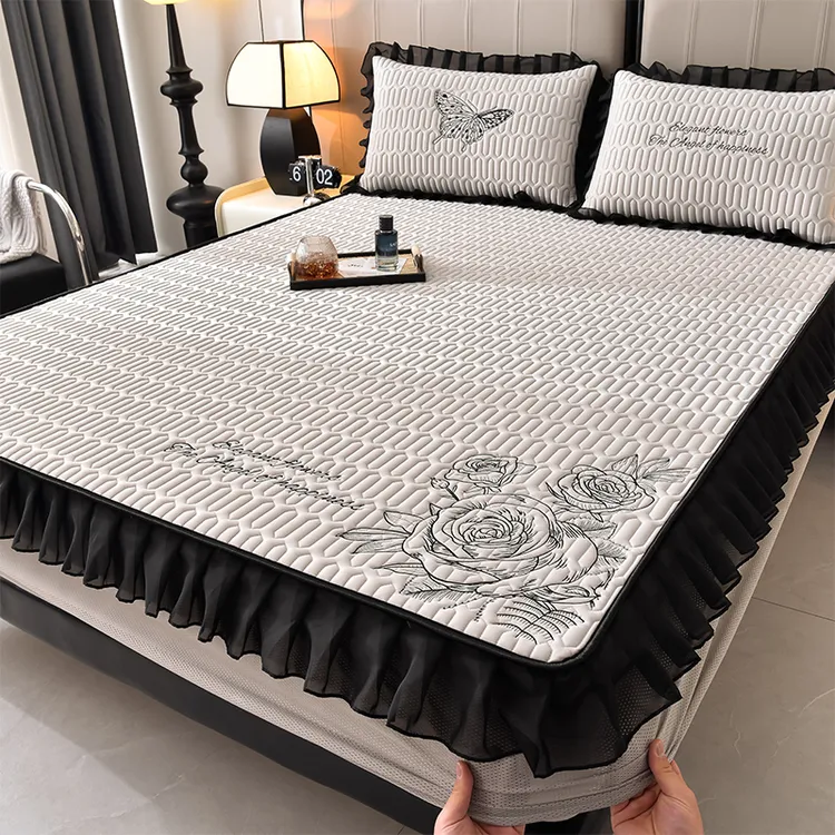 富安娜夏季床笠款乳胶凉席夏天冰丝席双人可水洗家用床上空调软席