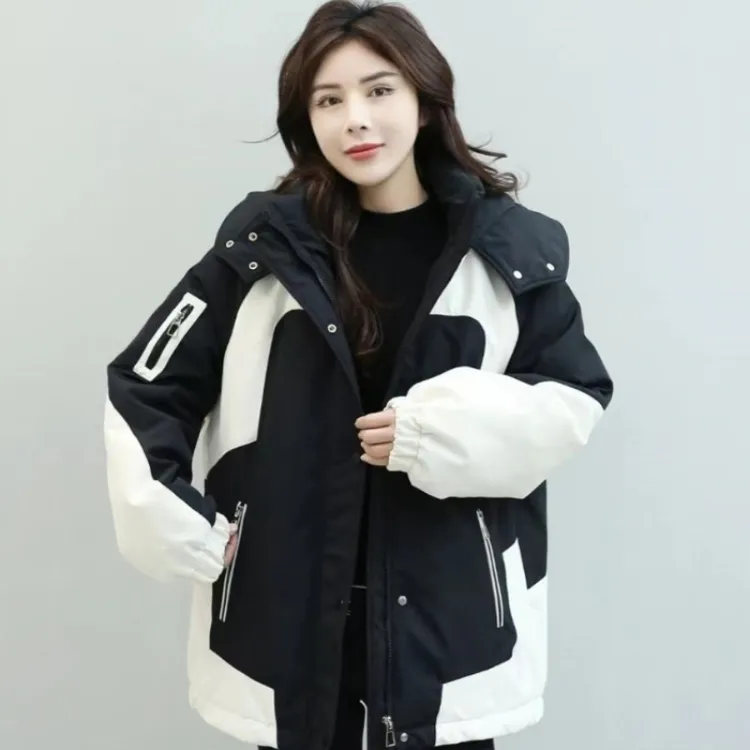 2025年新款女冬短款户外韩版宽松工装棉衣冲锋衣棉服加厚时尚外套