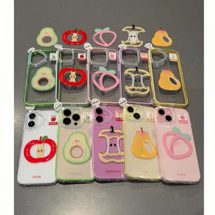 欧克里里趣味水果贴片苹果16promax手机壳14/15炫彩软壳13/12/11