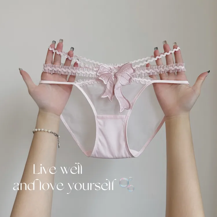 【雾都恋人】性感蝴蝶结蕾丝内裤女纯欲美腰诱惑约会战袍女士三角裤