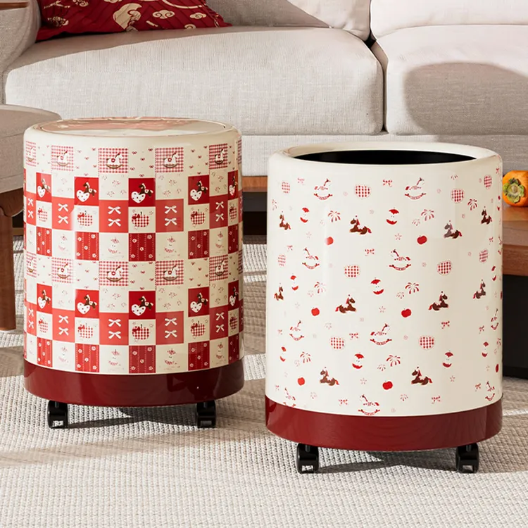 马年新年限定可爱垃圾桶客厅轻奢厨房高颜值家用卧室大容量卫生间