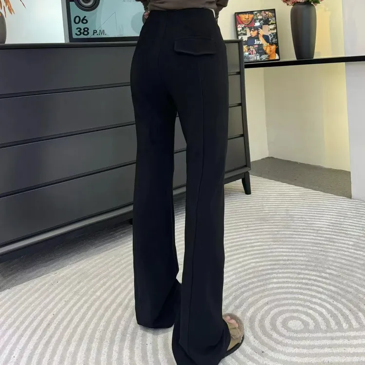 DALIANSU/大脸酥-4550 （超模筷子腿）夏季高腰显瘦修身喇叭裤