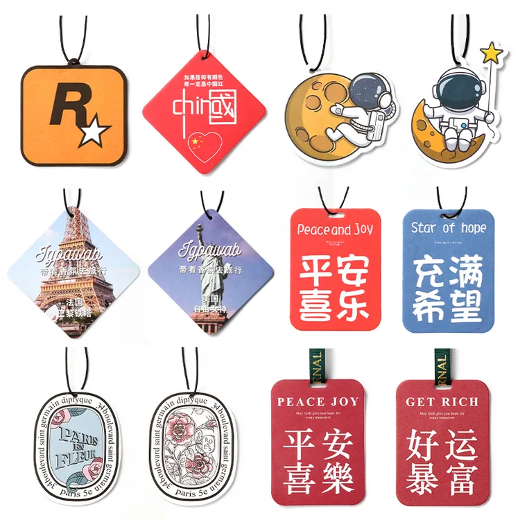 车载香薰片汽车车内装饰去异味留香定制50起订车内香片创意挂饰