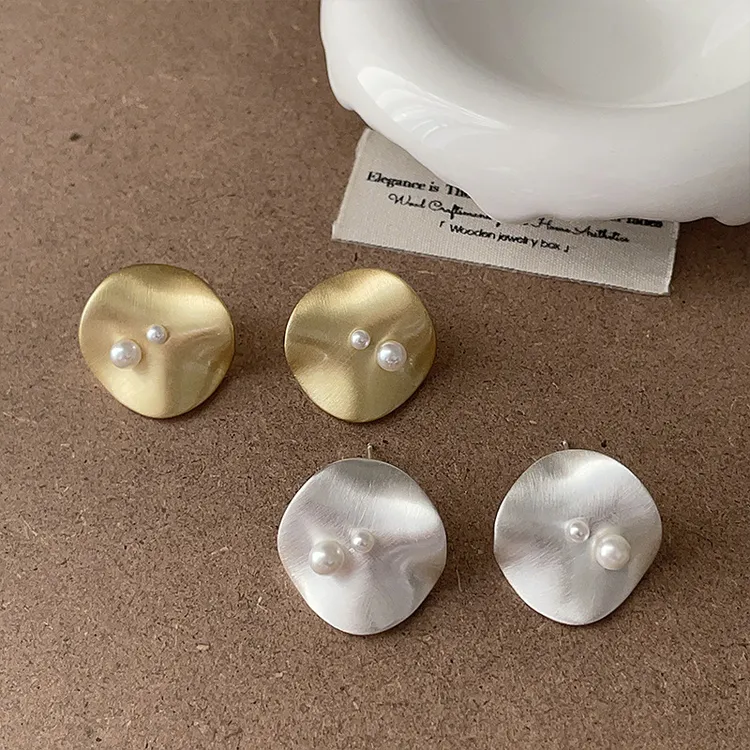 铜合金亚克力吊坠 7柒金色百搭拉丝金属饰品耳钉女小众设计感个性