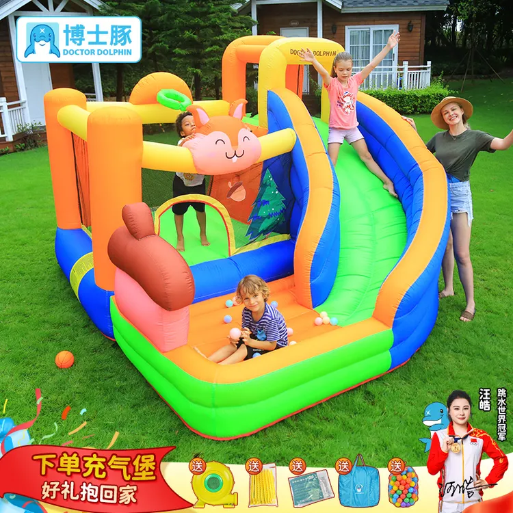 家用充气城堡滑梯趣味小型蹦床室内户外地鼠跳床淘气堡儿童节礼物