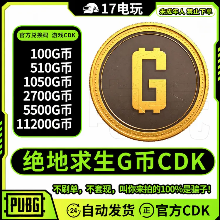 PUBG G币 绝地求生G-Coin金币 pubg gb兑换码CDK吃鸡游戏币