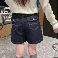 【牛仔很忙】复古水洗牛仔短裤直筒百搭四分裤遮胯显瘦韩版