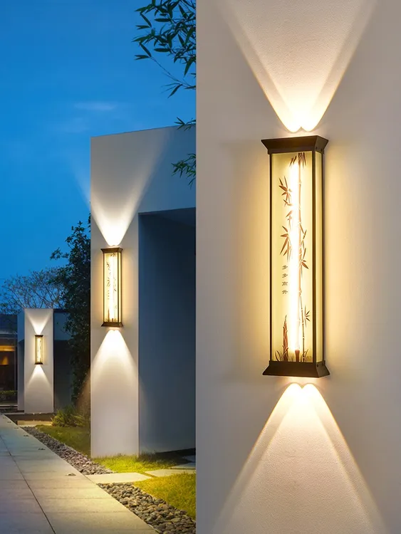 户外大门两侧壁灯别墅室外门口罗马柱壁灯花园庭院上下发光外墙灯