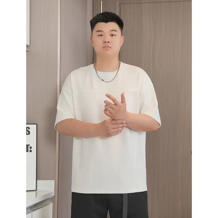短袖T恤男夏季新款时尚宽松液态棉弹力大码运动百搭上衣