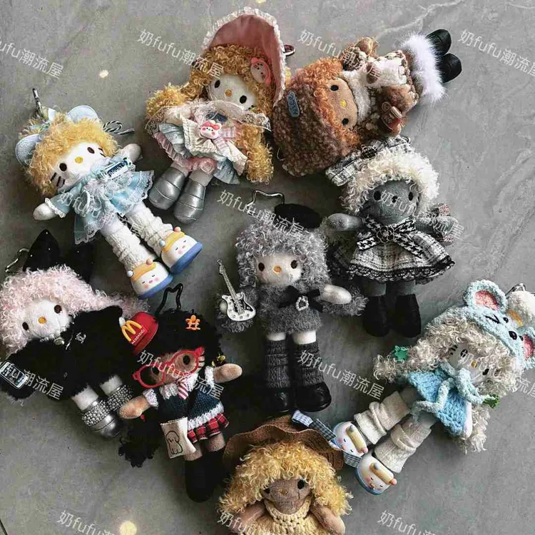 网红创意爆炸头卷毛KT挂饰挂件