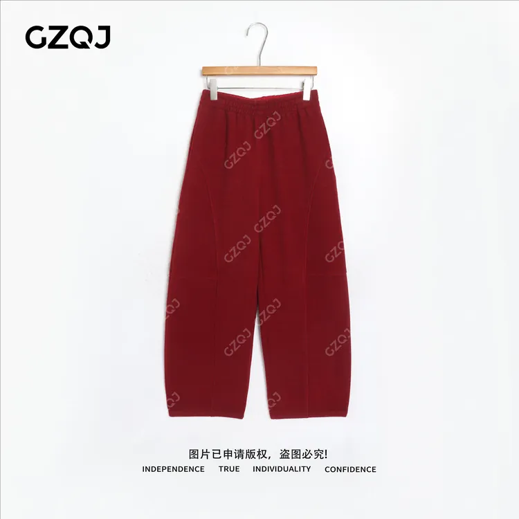 老琴私服【本命羊毛裤】加绒加厚绵羊毛百搭松紧腰阔腿裤女冬35180