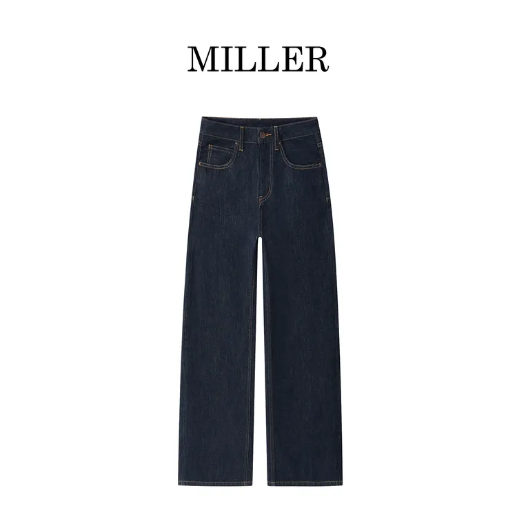 MILLER 【破茧】秋季赤耳丹宁牛仔裤进口面料窄版直筒阔腿裤-3929