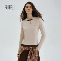 *TeenieWeenie小熊女装T恤2025秋新简约休闲连帽上衣TTLA258TW2K