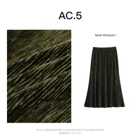 （现现款）SHEN-JIA-QI【绿野仙踪】秋冬时尚显瘦气质高腰丝绒裙A0426