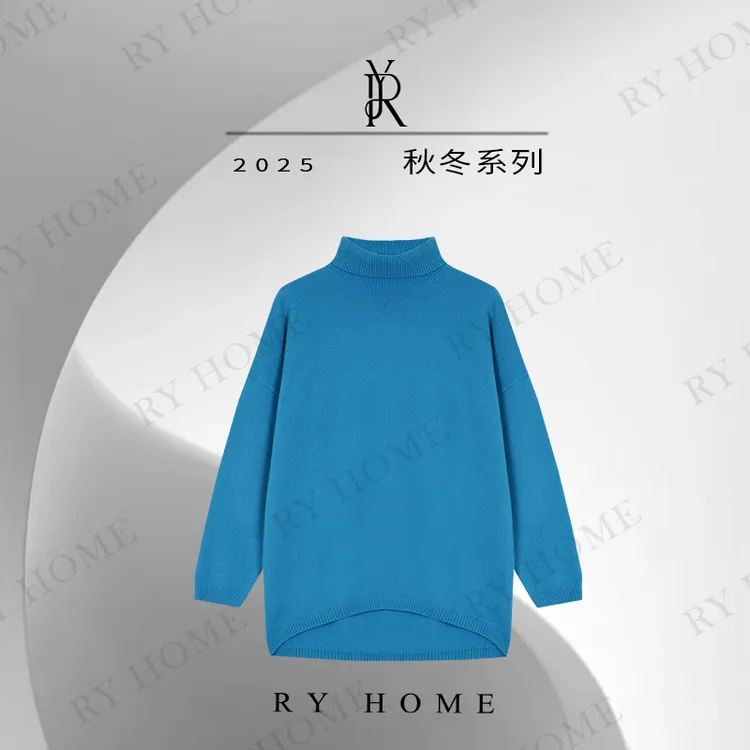 【容雨RYHOME】100绵羊毛立领宽松休闲毛织衫253M3182