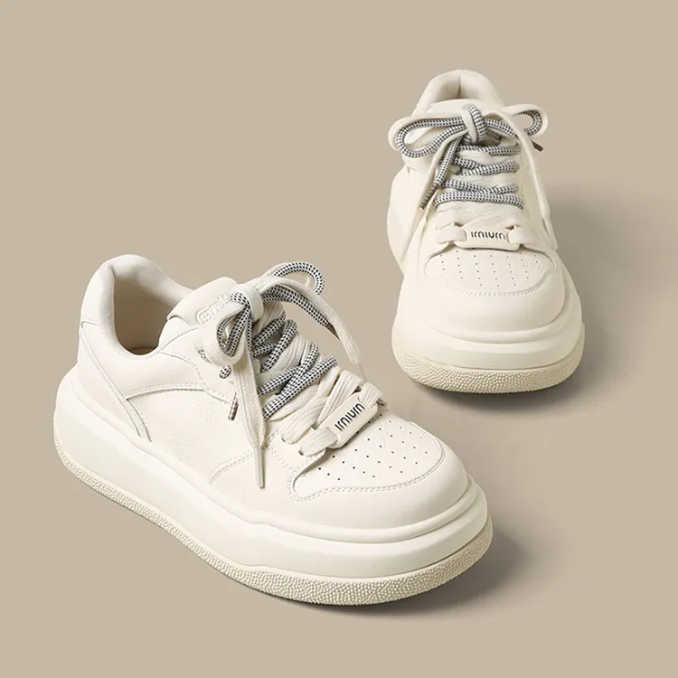 法国TOUCH MISS小众设计小白鞋女2025春季新款厚底休闲百搭板鞋潮