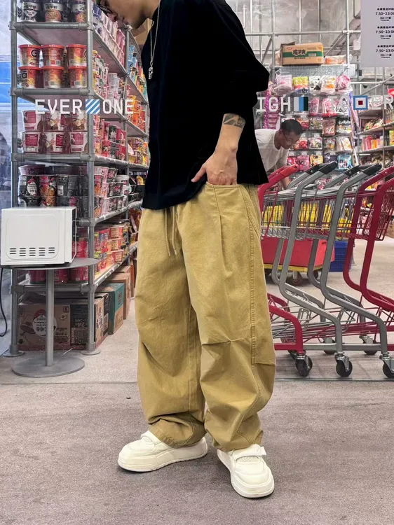 XDZZ二狗25ss秋季街头休闲百搭宽松纯棉直筒长裤 6131-2