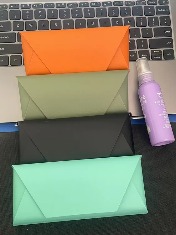 油皮纯色眼镜盒牛油果绿色墨镜近视眼镜收纳盒防摩擦防尘便携！