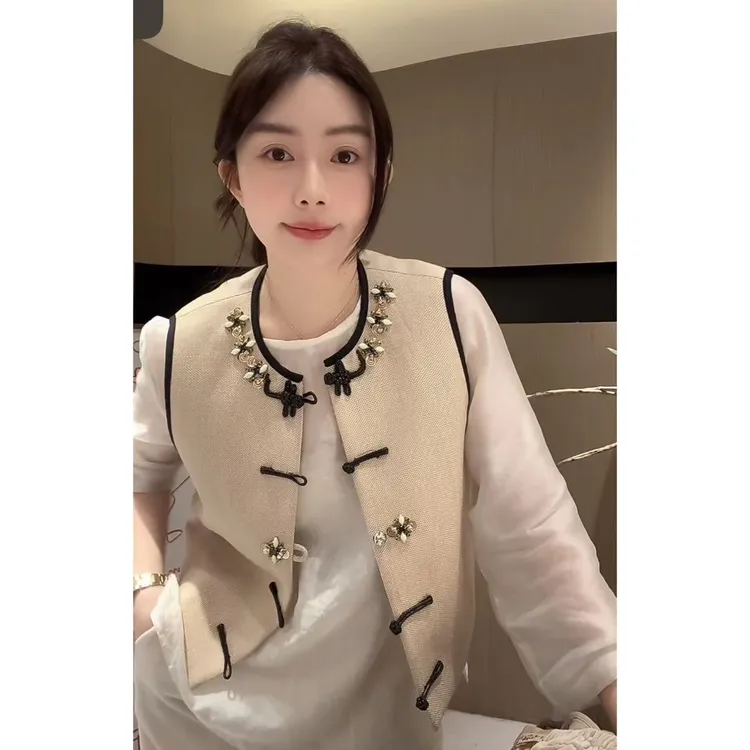 ZHUIMU.【月华如水】新款重工盘扣新中式国风马甲ZM8152.