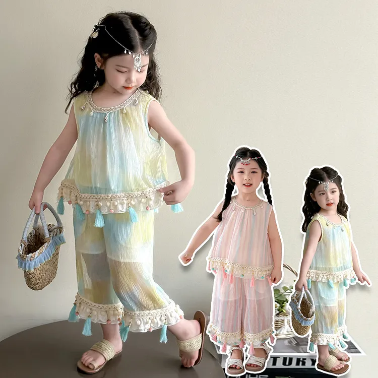 女童波西米亚套装2025新款儿童夏装民族风女宝宝夏季时髦两件套潮