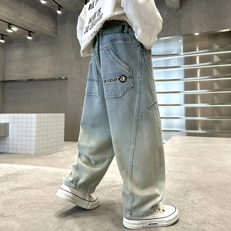 儿童装男童春装裤子2025新款中大童春季长裤牛仔裤春秋款休闲男孩