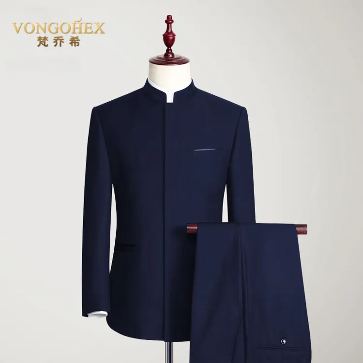 VONGOHEX中山装套装男中华立领休闲西服中国风中式结婚礼服演出服