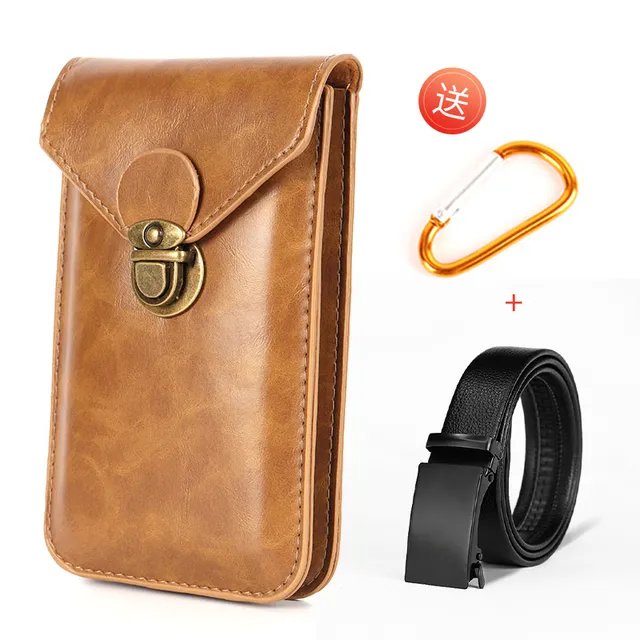 新款穿皮带腰包运动包手机包男士超薄耐磨手机套挂包横竖款多功能