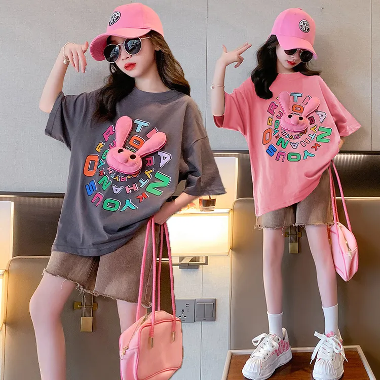 女童夏季套装短袖2025新款大童女装洋气夏天运动夏款儿童网红夏装