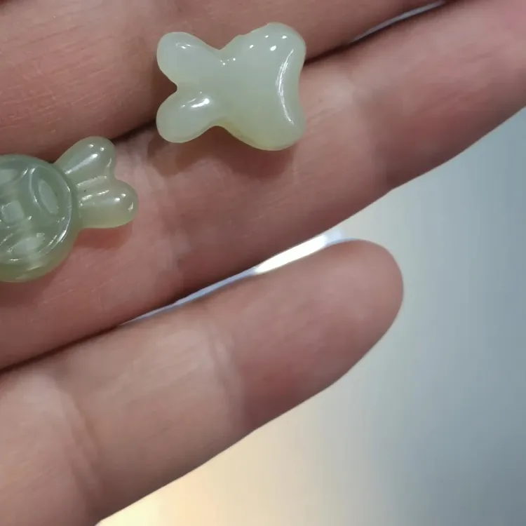 和田玉天然背云小滴溜手串diy配饰