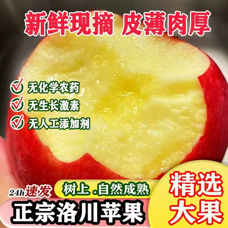 2025新果陕西洛川红富士苹果5斤-8.5斤装坏果包赔产地直发