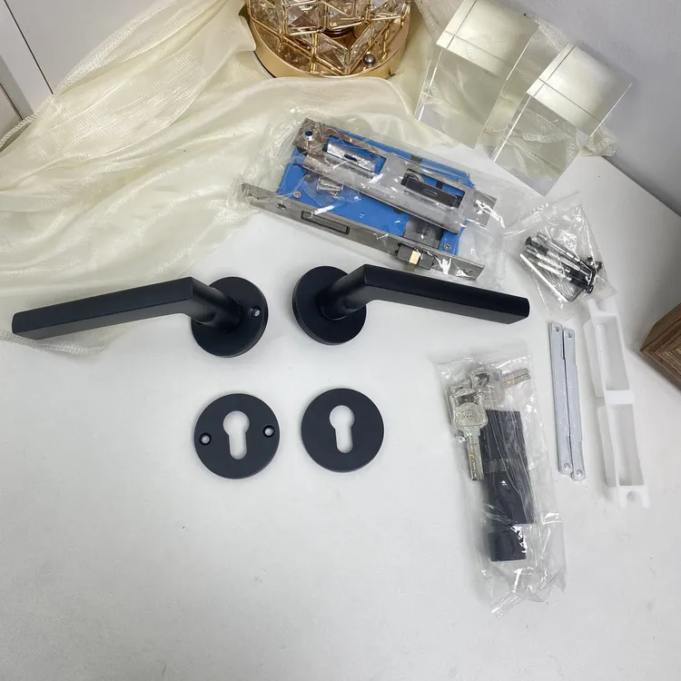 室内卧室通用简约分体 DF2001雅黑 DF1016雅黑黑色木门分体锁