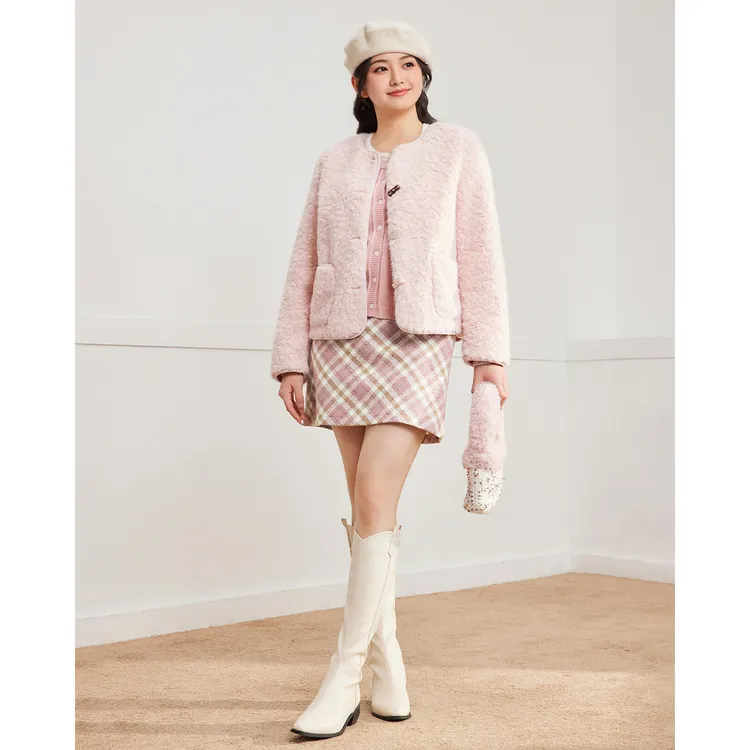 IEF/爱依服2025年冬新款羊羔毛外套时尚百搭上衣
