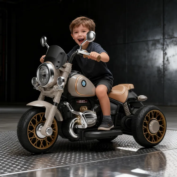 哈雷儿童电动摩托车三轮车2-6岁男女孩太子充电可坐人遥控玩具车