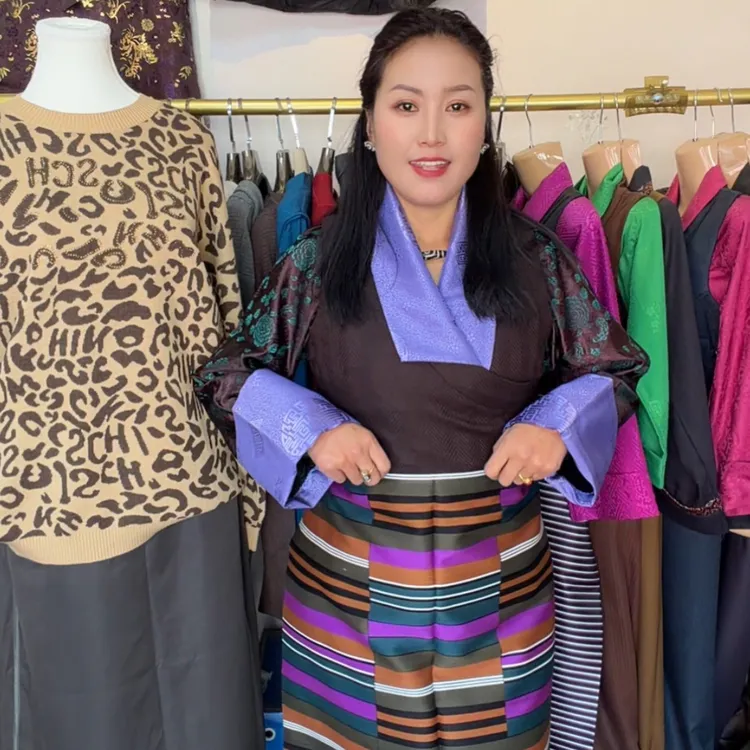 传统民族风新款藏式博拉裙贴玛三件套藏服气质百搭