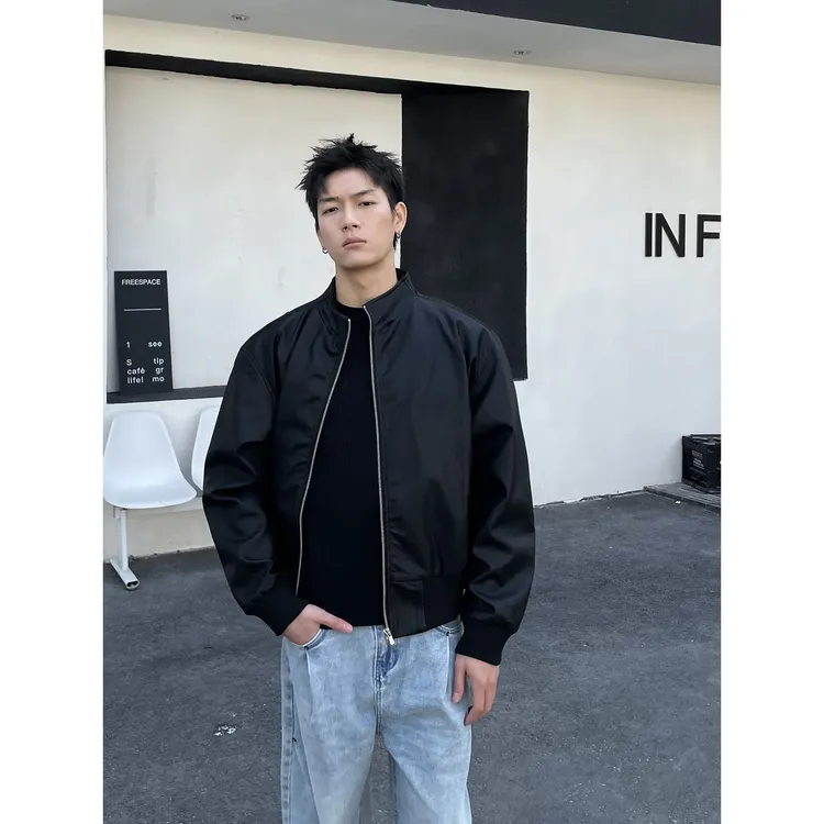 DAY NY新款高级感美式短宽夹克cleanfit皮衣外套男女飞行服潮牌