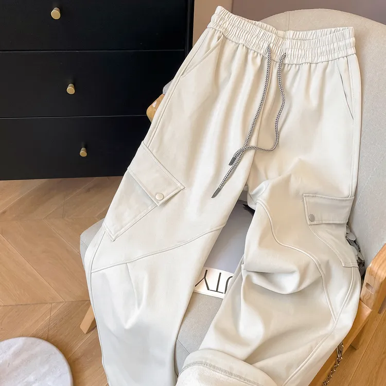 小C家 加绒工装裤女款2025新款酷飒风格雷系穿搭冬束脚直筒阔腿裤