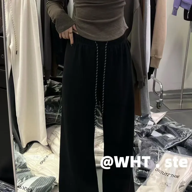 WHT-冬上新松紧腰经典时尚加绒百搭显瘦休闲裤
