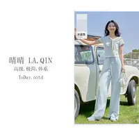 晴晴家-【天丝麻阔腿裤】夏季冰感挺阔简约松弛感休闲阔腿裤2765